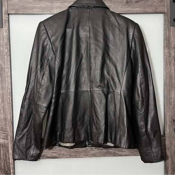 Valerie Stevens Sleek 100% Lamb Black Leather Jacket Classic Soft Medium - Picture 2 of 8
